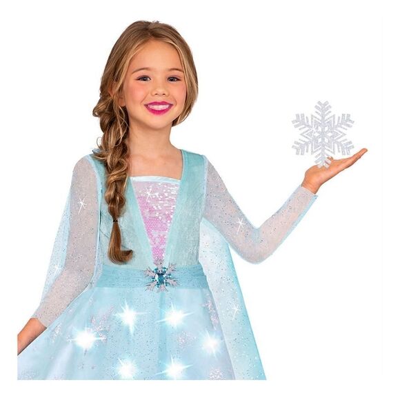 Nwt Halloween Girls Light-up Icy Snow Princess Fantasy Costumes, Sz M 7/8 - Picture 3 of 13
